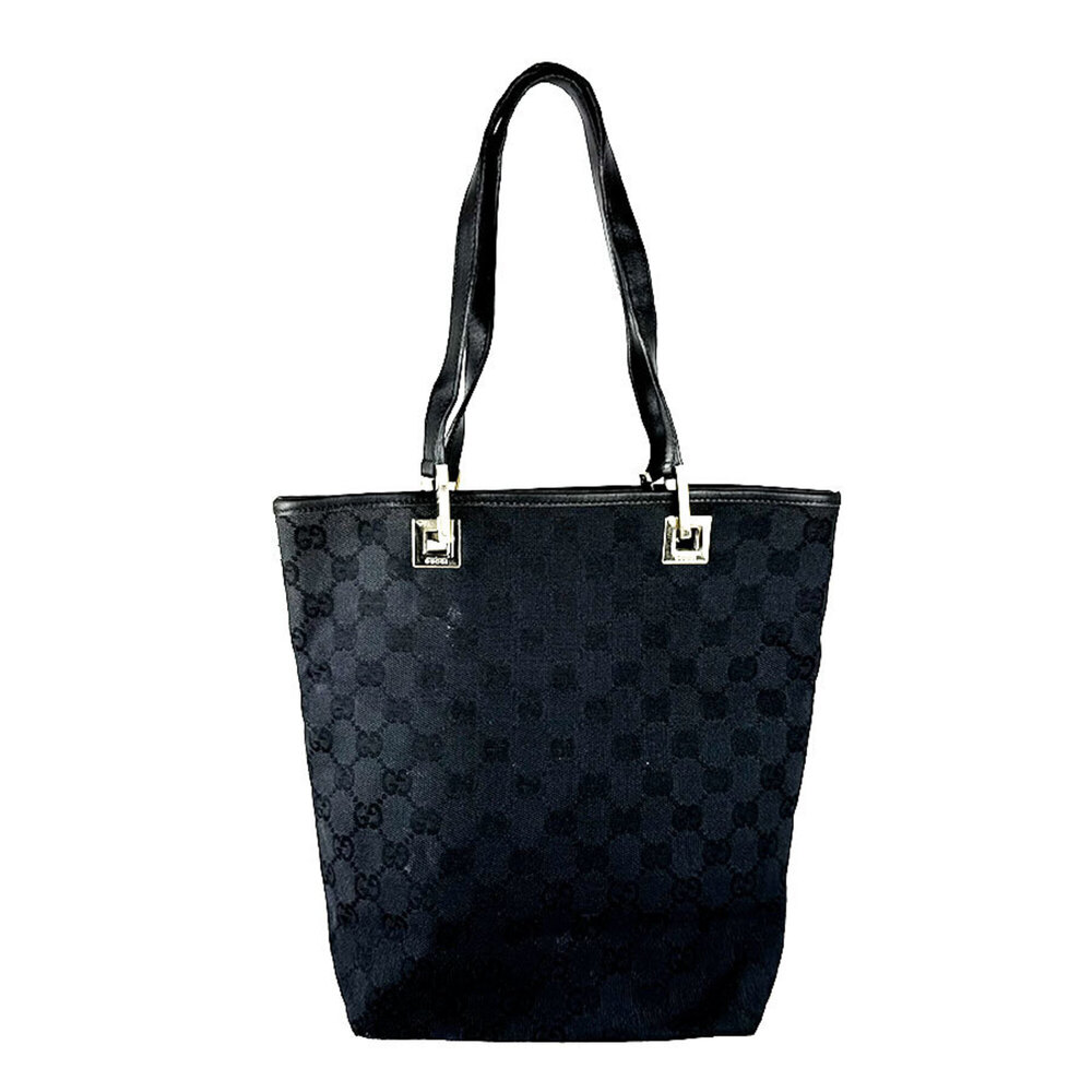 Gucci GUCCI Handbag GG Canvas Leather Black Women's z10822